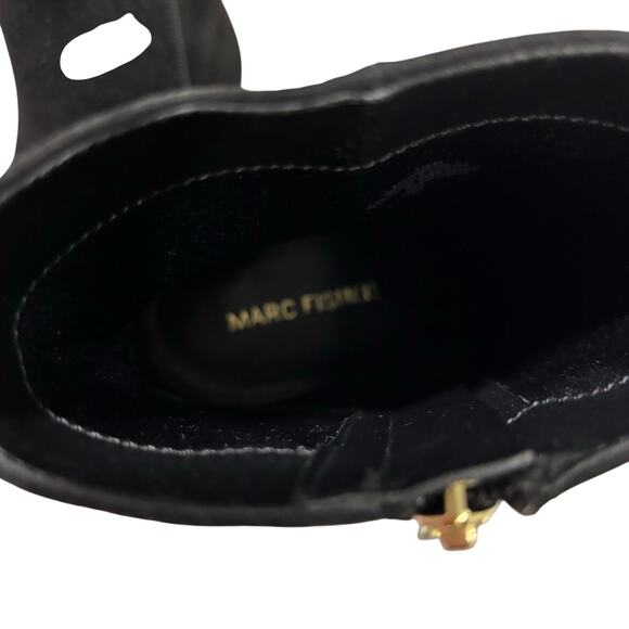 Marc Fisher Black suede ankle boots pointy toes mid-high block heels US 7.5M - Picture 4 of 10
